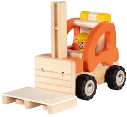 Goki houten vorklift vrachtwagen speelgoed met pallet