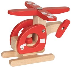 Goki houten helikopter speelgoed rood - duurzaam FSC hout