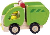 Goki houten vuilniswagen - speelgoedauto met rubberen banden