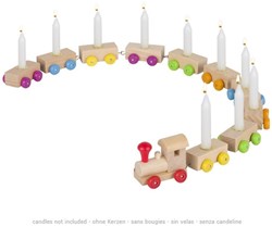 Goki houten verjaardagstrein speelgoed decoratie 75cm lang