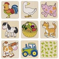 Goki houten memospel boerderijdieren - educatief geheugenspel voor kinderen