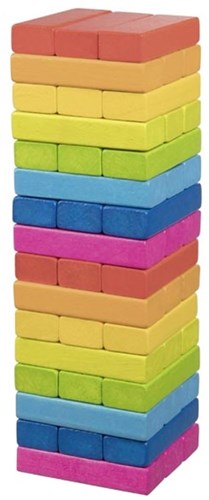 Goki behendigheidsspel regenboog toren houten speelgoed