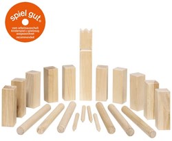Goki Kubb Vikings spel - Medium formaat houten buitenspel in katoenen tas
