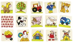 Goki houten memoryspel boerderij dieren en attributen - educatief speelgoed