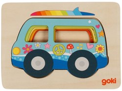 Goki puzzel - auto's houten speelgoed puzzel voor kinderen