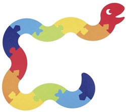 Goki vloerpuzzel slang kleurrijk educatief speelgoed kunststof