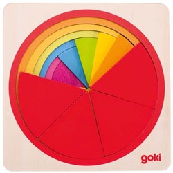 Goki houten puzzel cirkel educatief speelgoed 21-delig