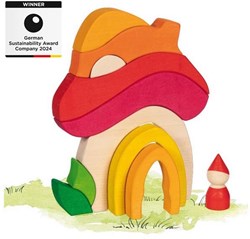 Goki Paddestoelenhuisje houten speelhuisje fantasie speelgoed
