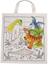 Goki katoenen tas dinosaurus - kindertas XL decoreren