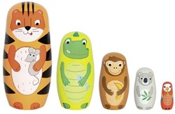 Goki Matryoshka Poppen houten stapelspeelgoed dieren motief
