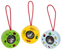 Goki kompas speelgoed - dieren motief, multicolor hout en kunststof
