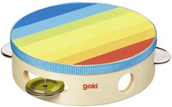 Goki houten tamboerijn muziekspeelgoed kleurrijk