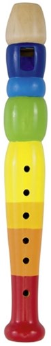 Goki houten blokfluit speelgoed regenboog 20 cm muziekinstrument