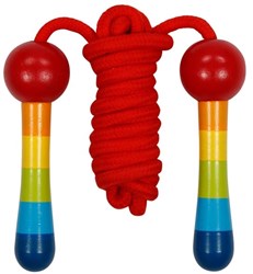 Goki houten springtouw regenboog - verstelbaar kinderspeelgoed 200cm
