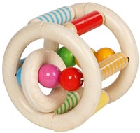Goki bijtring houten roller - Heimess touch ring elastisch baby speelgoed