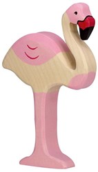 Holztiger houten flamingo speelfiguur - handgemaakt en veilig speelgoed