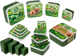Out of the Blue lunchbox dinosaurus set van 4 kunststof snackboxen