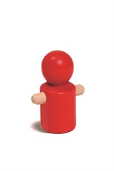 nic houten speelgoed loopmannetje rood houten loopfiguur