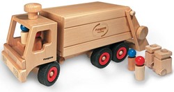 Fagus houten speelvoertuig Tractor bestuurbaar 24cm bij Fagus houten speelvoertuig Tractor bestuurbaar 24cm bij