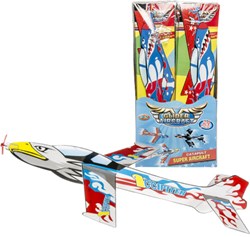 Duckiez vliegtuig speelgoed afschietvliegtuig tempex 50 cm multicolor