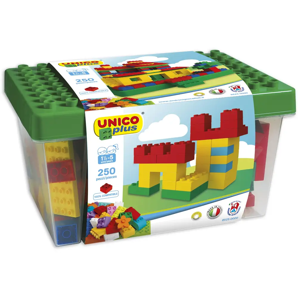 Androni Giocattoli bouwstenen box 250-delig - kleurrijke blokken set