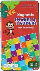 Magnetische reisspel blik Slang & Ladders magnetisch bordspel