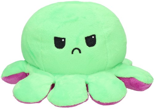 Lobbes pluche octopus knuffel - Mood Octopus 20cm dubbelzijdig speelgoed-2