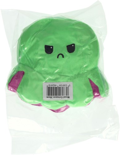 Lobbes pluche octopus knuffel - Mood Octopus 20cm dubbelzijdig speelgoed-3