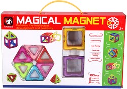 Science magnetische bouwtegels speelgoed set 20 stuks 6,5 cm educatief