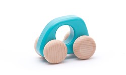 Bajo houten mini auto blauw - duurzaam speelgoed auto voor kinderen