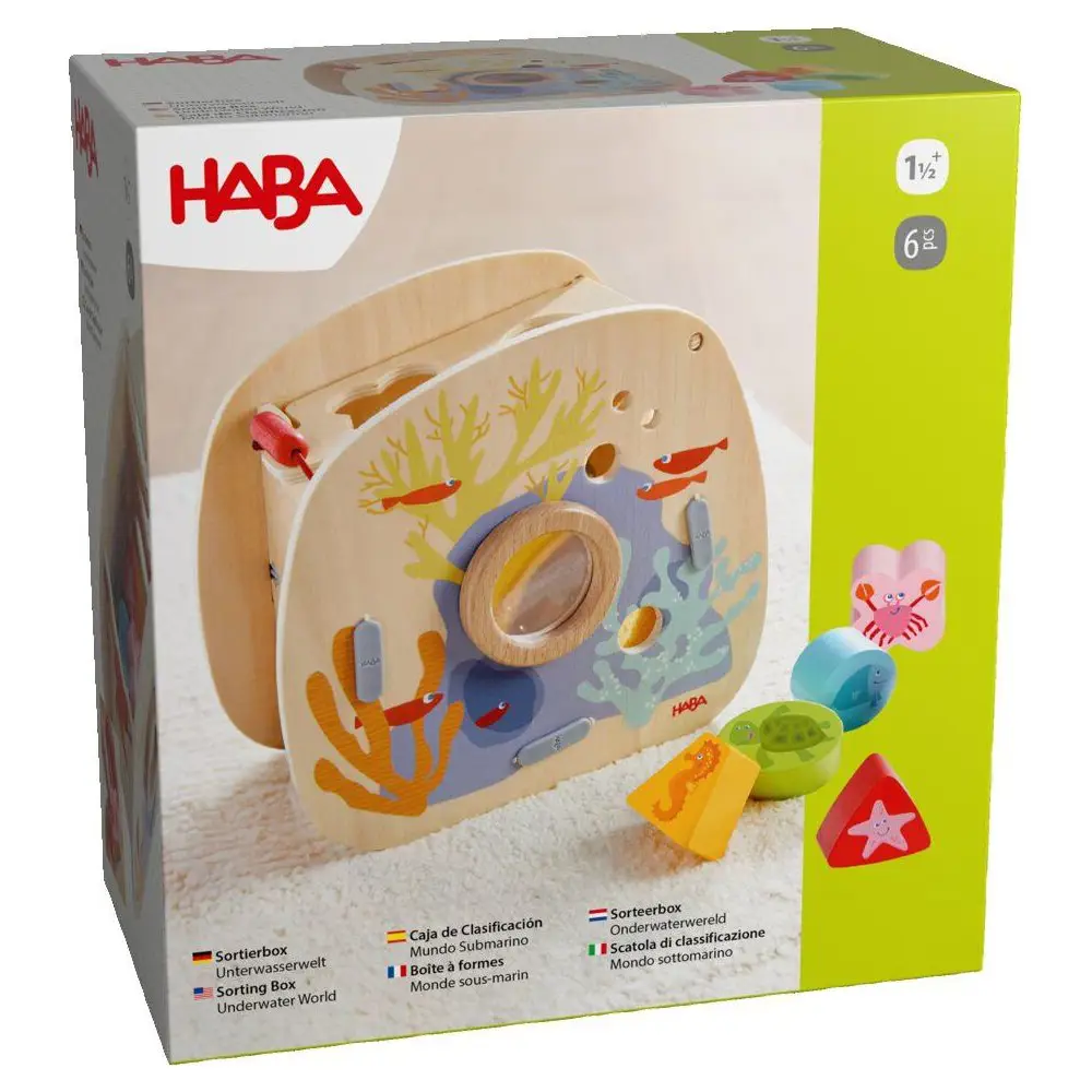 Haba Sorteerbox vormenpuzzel Onderwaterwereld karton speelgoed