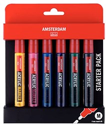 Acrylmarker set 6 kleuren basis - Amsterdam creatieve markers