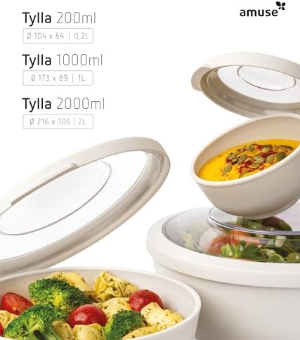 Amuse Tylla bewaardozen set - voedselkommen 3-delig multicolor-3