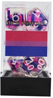 Foam Brain Games dobbelstenen Bisexual Flag RPG set - kleurrijk spelplezier