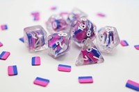 Foam Brain Games dobbelstenen Bisexual Flag RPG set - kleurrijk spelplezier-2