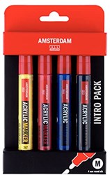 Acrylmarker set Amsterdam 4 kleuren 4mm - creatieve schilderen markers