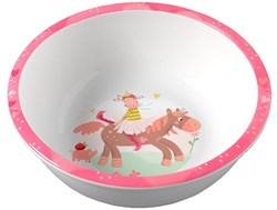 Haba kinderservies kom prinses en paard - melamine - roze - vaatwasserbestendig