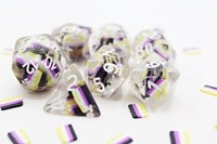 Foam Brain Games dobbelstenen Nonbinary Flag RPG set multicolor-2