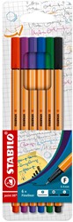 STABILO point 88 - Fineliner - Set Met 6 Stuks