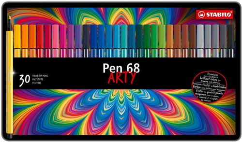 STABILO Pen 68 - Viltstift - Metalen Doos Met 30 Stuks
