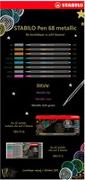 Stabilo premium metallic viltstift etui met 8 kleuren Pen 68-2