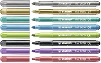 STABILO metallic viltstiften etui 8 kleuren - extra dikke punt-2