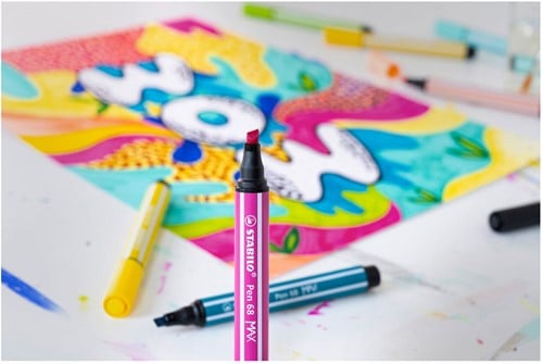 STABILO Pen 68 MAX - Viltstift Met Dikke Beitelpunt - Heliotrope-3