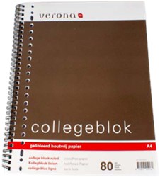 Verona college spiraalblok A4 80 vel notitieboek school