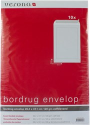 Verona 10 bordrug envelop wit 262x371mm 1123