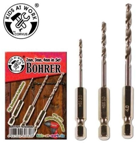 Kids at Work boorbits set klein - 3 stuks voor kinderen-2