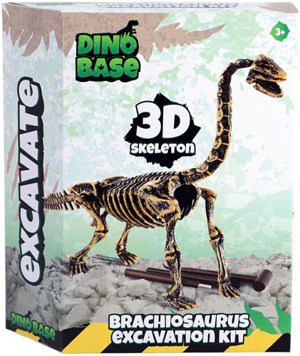 Dino Base 3D skelet Brachiosaurus uitbikken - dinosaurus speelgoed set