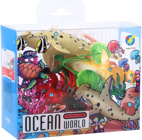 KiddyGo oceaandieren speelgoed set - 9 delig - onderwater dieren speelset