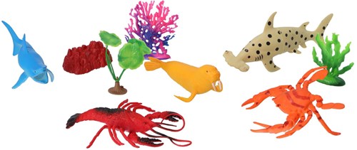 KiddyGo oceaandieren speelgoed set - 9 delig - onderwater dieren speelset-2