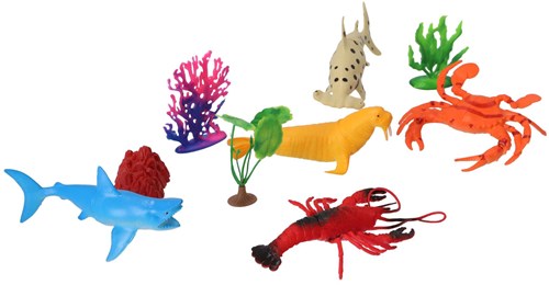 KiddyGo oceaandieren speelgoed set - 9 delig - onderwater dieren speelset-3